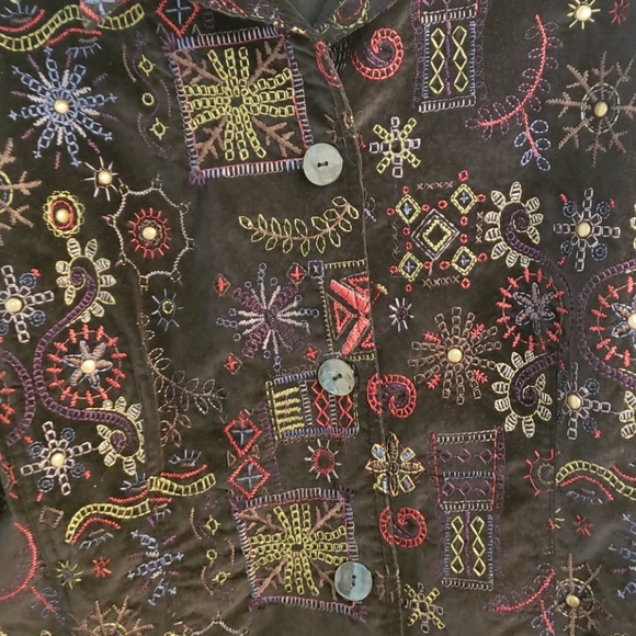 Chico's Black Embroidered Jacket - Picture 2 of 4